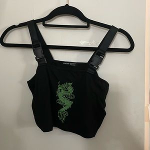 Crop top of a green dragon